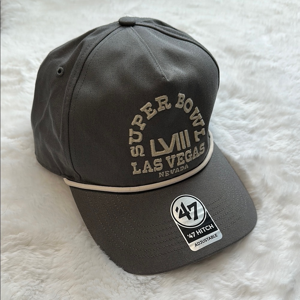 NWT ‘47 Super Bowl LVIII Las Vegas Adjustable Hat Grey